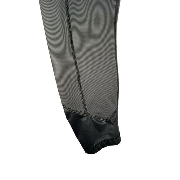 Lululemon Athletica Black and Grey Cropped Pinstriped Athletic Leggings - Picture 3 of 6